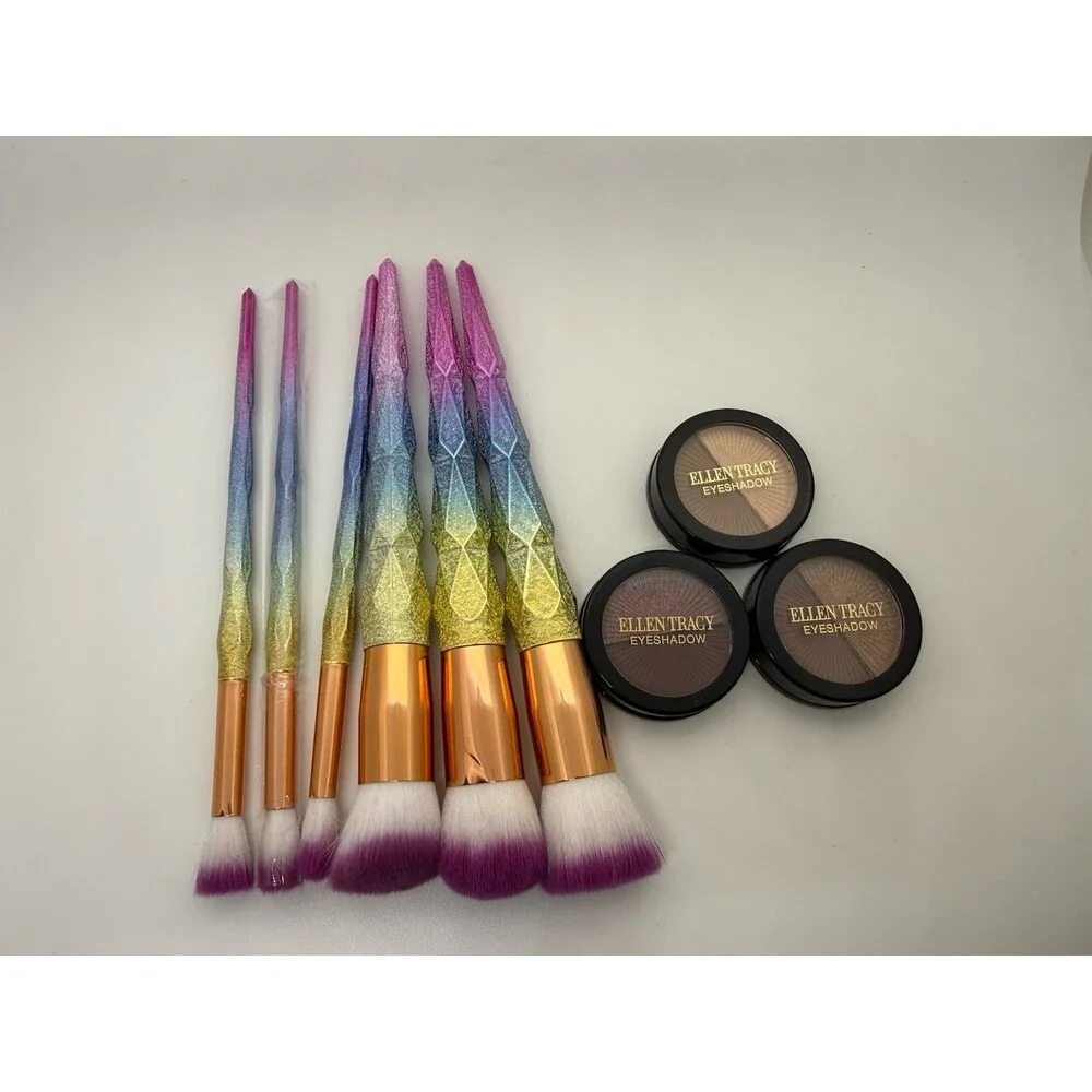 City Color Cosmetics Vibrant Rainbow Brush 6, Ellen Tracy 3‎ Eyeshadows Matte